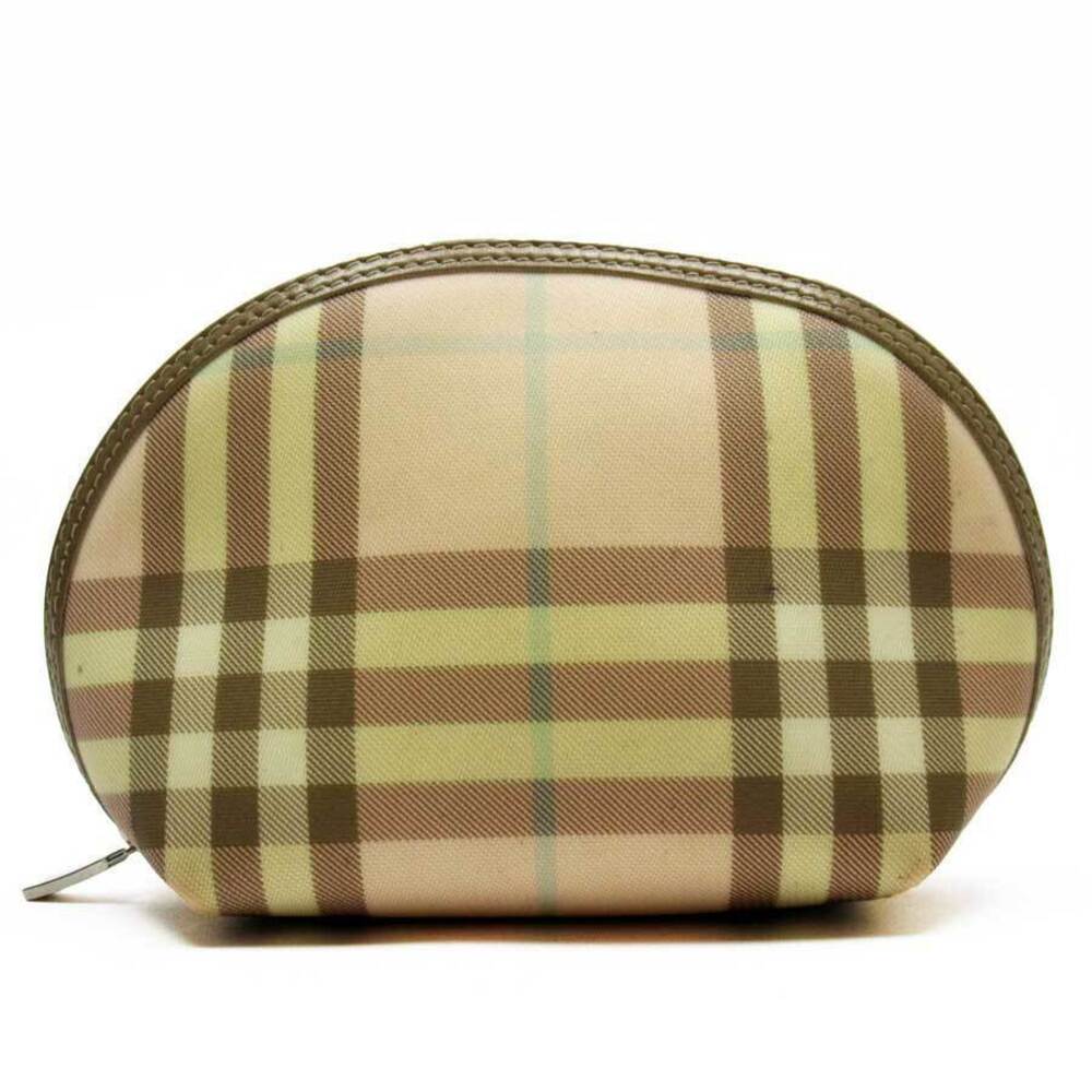 Burberry Multi Case Black Check Pink Pouch Leather Nova - Picture 2 of 3